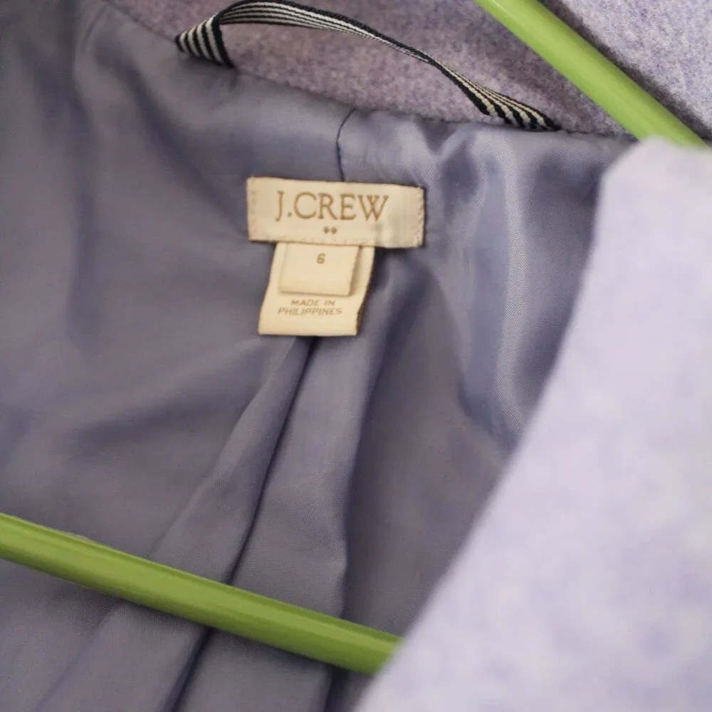 J. Crew Factory Cocoon Lavender Pea Coat Size 6 - GUC - Picture 9 of 11